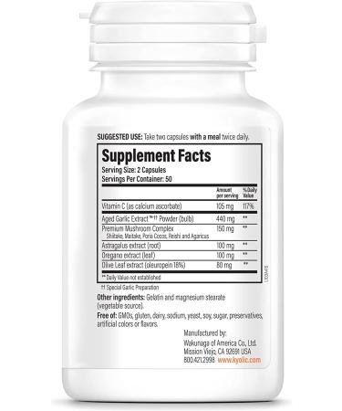 Kyolic Aged Garlic Extract Immune Formula 103 100 Capsules - Buy Online on GoSupps.com