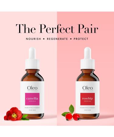 Japanese Camellia Seed Oil & Rosehip Seed Oil - 100% Pure Organic Cold-Pressed - Hair Face Body - Rich in Vitamin E - 60ml - Buy Online on GoSupps.com