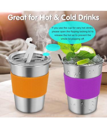 6 Pack 12oz Stainless Steel Spill Proof Cups for Kids - BPA-Free with Straws and Lids - Unbreakable Toddler Tumbler for Water and Smoothies - Buy Online on GoSupps.com