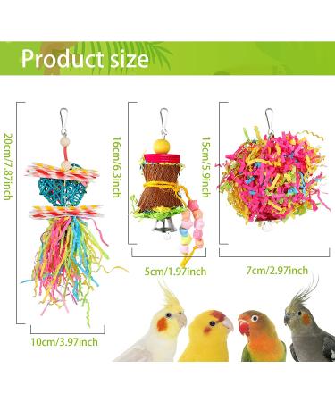 YUEPET Bird Shredder Toys 4 Pack - Small Parrot Chewing & Foraging Toys for Parakeets, Lovebirds, Cockatiels - Hanging Parrot Cage Toy - Buy Online on GoSupps.com