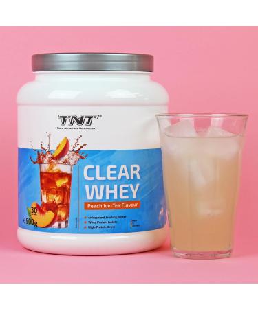 TNT Clear Whey Peach Ice Tea 900g - High Protein Isolate Shake with BCAAs | Refreshing Peach Iced Tea Flavor for Fitness & Wellness - Buy Online on GoSupps.com