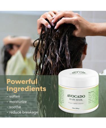 Sale! Avocado Hair Mask with Coconut Oil, Shea Butter & Argan Oil - Deep Conditioning Treatment for Silky, Smooth Hair - Buy Online on GoSupps.com