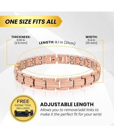 Magnetrx Ultrastarkes Titan Magnet Arm Band for Women | Magnetic Bracelets in Rose Gold | Size Determination Tools Included - Buy Online on GoSupps.com