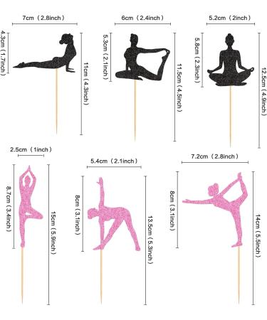 Ercadio 36 Pack Yoga Cupcake Toppers Black Glitter Yoga Balance Cupcake Picks Women Girls Yoga Cake Decorations for Gym Sports Yoga Theme Birthday Party Cake Decorations Supplies - Buy Online on GoSupps.com