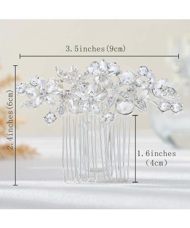 Olbye Rhinestone Wedding Hair Comb - Silver Crystal Bridal Headpiece for Brides and Bridesmaids - Buy Online on GoSupps.com