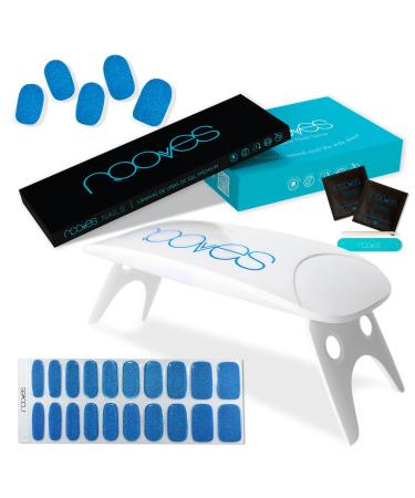 NOOVES NOOVES - 20 Pieces Glitter Gel Nail Polish + UV/LED Curing Lamp Premium Semi-Cured Gel Nails Gel Stickers with 1 Nail File