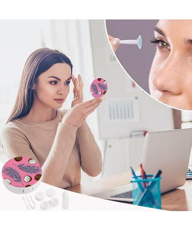 Coconuts And Leaves Round Case For Contact Lens Kit Storage Box with Mirror Printed - Buy Online on GoSupps.com