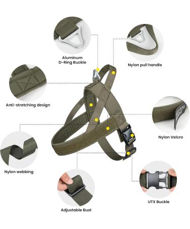 Elite Tactical Dog Dish Vest - Adjustable Nylon for Small Medium & Large Dogs | Army Green - Buy Online on GoSupps.com