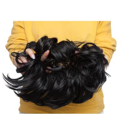 SEGO Hair Extensions - Large 80g Messy Wavy Bun & Updo Hairpiece in 1# Black | International Shipping Available - Buy Online on GoSupps.com