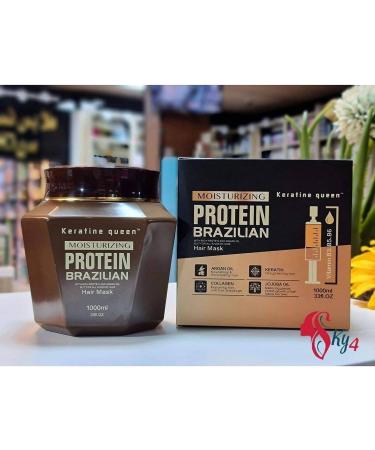 Keratin Queen Moisturizing Hair Growth Mask - Professional Brazilian Treatment with Argan Oil and Omega 3, 6, 9 for Repair and Nourishment - All Hair Types - Buy Online on GoSupps.com