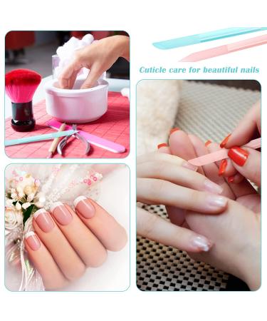 Double Sided Glass Cuticle Pusher Set for Manicure and Nail Care - Pink/Light Blue - Buy Online on GoSupps.com