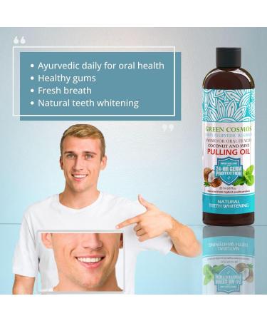 Coconut Mint Pulling Oil Mouthwash 237ml - Natural Teeth Whitening & Oral Health | Ayurvedic Alcohol & Fluoride Free for Fresh Breath & Healthy Gums - Buy Online on GoSupps.com