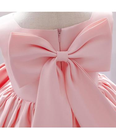 Princess Sleeveless Bowknot Tutu Baby Dress for Toddler Bridesmaid | Pink | 12-18 Months - Buy Online on GoSupps.com