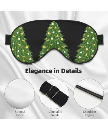 Buy Xmas Green Tree Print Ultra-Soft Light-Blocking Eye Mask for Comfort & Restful Sleep - International Shipping Available - Buy Online on GoSupps.com
