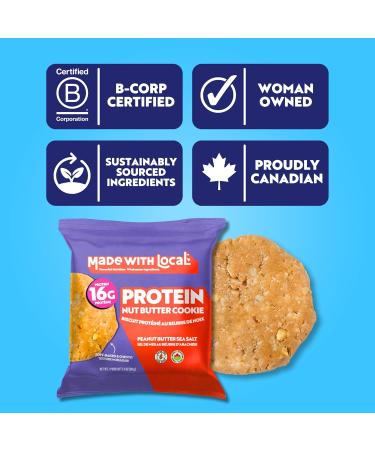 Made with Local Protein Nut Butter Cookies Peanut Butter Sea Salt 12-Pack Plant-Based Protein Gluten-Free Organic 16g Protein High-Fiber Snack for Active Lifestyles - Buy Online on GoSupps.com