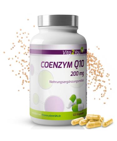 Vita2You Coenzyme Q10-200mg - 120 capsules - Ubiquinone - from plant fermentation - High dosage - Premium quality
