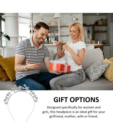 CYNOSURETECH 1 Piece Star Headband and 1 Piece Face Sticker Silver Star Headband Women's Headband Metal Headband Exquisite Headwear for Parties Cosplay and Birthday Parties - Buy Online on GoSupps.com