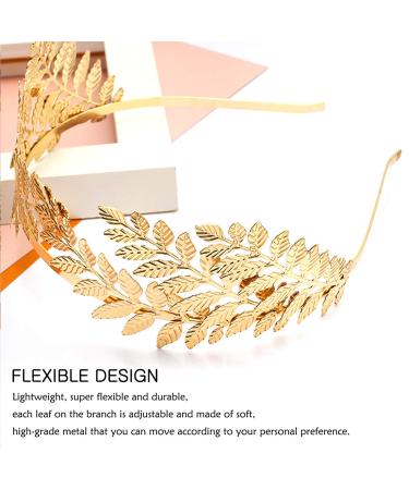 7pcs Greek Goddess Leaf Headband Set - Laurel Leaves Crown, Gold Leaf Branch Crown, Romantic Grecian Hairpiece - Ideal for Bridal or Costume Accessories - Buy Online on GoSupps.com