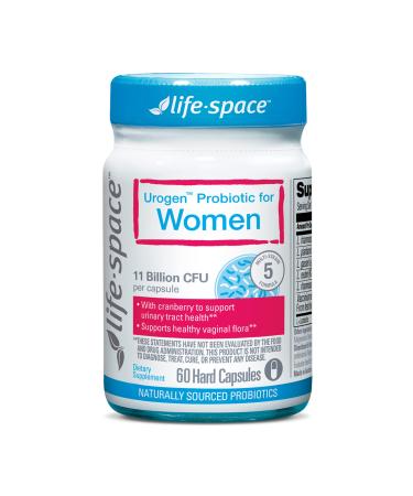 Life-Space Urogen Probiotic with Cranberry for Urinary Tract Health, Women's Probiotic with Lactobacillus rhamnosus&reuteri. for Vaginal Health, 11 Billion CFU per Capsule, 2-Month Serving-60 Capsules