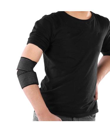 Elastic Elbow Wraps | Breathable Nylon Sports Bandage for Powerlifting Bodybuilding & Gym Workout - International Shipping Available - Buy Online on GoSupps.com