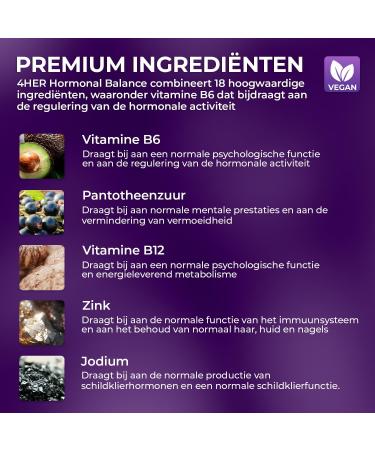 VM Sverige AB 4 HER Hormone Balance for Women 60 Vegan Tablets with Damiana Ginseng Saffron & Vitamin B6 Hormonal Balance for Women Reduced Fatigue and Mental Performance - Buy Online on GoSupps.com