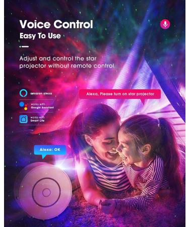 Suppou LED WiFi Galaxy Projector with RGB Adjustment, Voice Control, Timer - Smart Night Light for Kids & Adults - Compatible with Alexa & Google Assistant - Room Decor (White) - Buy Online on GoSupps.com