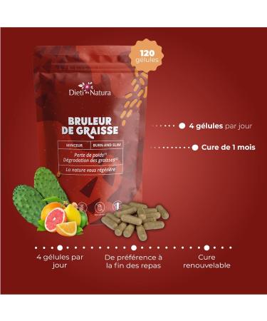 DIETI NATURA - Fat Burner Complex - Slimming Capsules - Promotes Weight Loss - Guarana - Non-GMO Gluten & Lactose Free - Made in France - 120 Capsules - Buy Online on GoSupps.com