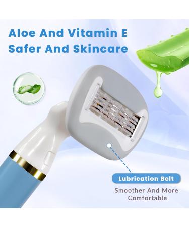 BonBloom Women's Razors - 1 Handle 4x5-Layer Blades Smooth Shave All Metal Blue | International Shipping Available - Buy Online on GoSupps.com