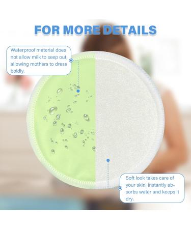 Bamboo Fiber Reusable Nursing Breast Pads - 12 Pieces with Laundry Bag & Travel Storage - Eco-Friendly Breastfeeding Essentials in Light Green - Buy Online on GoSupps.com