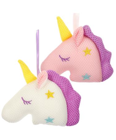 FRCOLOR 4 Pcs Unicorn Bath Body Wash Pouf Loofah Bath Bathing Brush Bath for Shower Bath Shower Sponge Bath Pouf Kids Bath Sponge Shower Brush Ball Shower Bag Girl Bubble Net Miss
