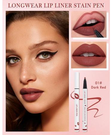Lestpola Liquid Lipstick Matte Dark Red Long Lasting Waterproof 24 Hour Lipstick Makeup for Lips Gift for Women 01 01Dark Red - Buy Online on GoSupps.com