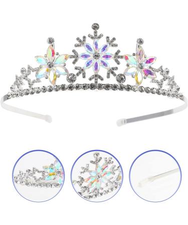 FRCOLOR Snowflake Rhinestone Crown Christmas Snowflake Headband Snowflake Tiara Kids Princess Crown Silver - Buy Online on GoSupps.com