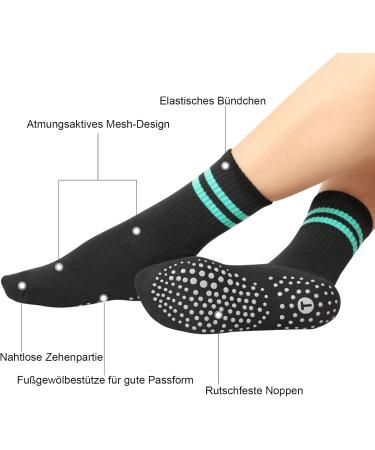 Buy Slipproof Yoga & Pilates Socks for Women | Toes Home Stopper Socks - 4 Pairs Anti-Slip Bubble Sports Socks (39-42) - Comfortable Black & Colored Grip Socks - Buy Online on GoSupps.com