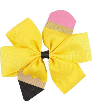Girls Hair Bows Toddler Hair Clips - Back To School Hair Bows Clips Bow Design Non-slip And Stable Perfect for School Reunion Daily Wear Suanq Yellow - Buy Online on GoSupps.com