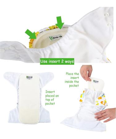 Colo Reusable Diapers - Eco-Friendly Washable Cloth Diaper Set with Bamboo Inserts | Adjustable Sustainable 100% Environmentally Friendly | Gattini e Girasoli - Buy Online on GoSupps.com
