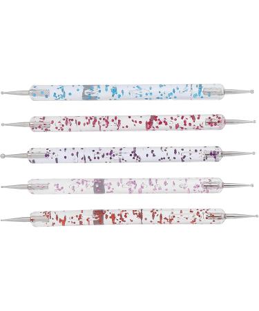 5 Pieces Nail Art Dotting Pen Dual Ended Nail Art Brushes Manicure Picking Pen for Rhinestones Steel Balls Pearls Nail Decoration DIY Gel Nail Making Dots Design Pen - Buy Online on GoSupps.com