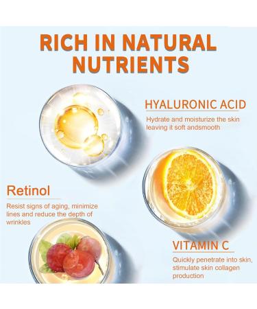 3 Pack Face Serum Set - Retinol Vitamin C & Hyaluronic Acid - Korean Anti-Aging Skin Care for Women - Firming & Hydrating - Buy Online on GoSupps.com