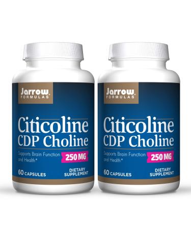 Jarrow Formulas Citicoline (CDP Choline) 250 mg - 60 Capsules, Pack of 2 - Supports Brain Health & Attention Performance - Up to 120 Total Servings