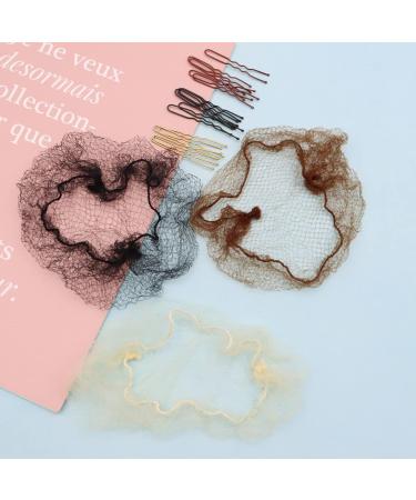 ZOCONE Brown Hair Net 60PCS + 50PCS U-Shape Hairpins | Invisible Hair Nets with Elastic Edge for Ballet Bun Maker | Hair Accessories for Girls & Women - Buy Online on GoSupps.com