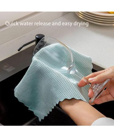 Streak-Free Miracle Cleaning Cloths- Reusable Fish-Scale Streak Free Glass Cleaning Cloth for Glass Dishes Mirrors (5 pcs) - Buy Online on GoSupps.com