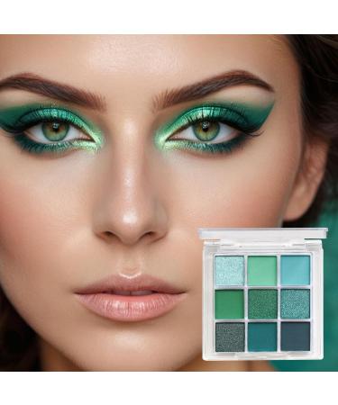  G n rique Green Eyeshadow Palette - Green Eyeshadow Glitter | Matte Green Eyeshadow Palette 9 Colors Shiny Eyeshadow Palettes Waterproof Glitter Makeup - Buy Online on GoSupps.com