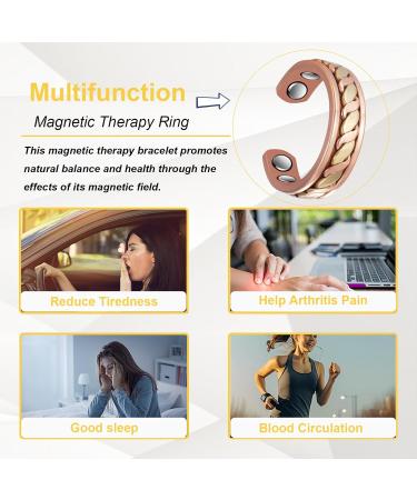 Shop Stylish Copper Rings for Women - Adjustable Three Color Gold Pure Copper Magnetic Jewelry - Buy Online on GoSupps.com