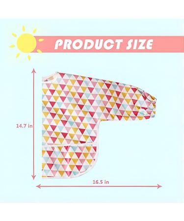 Little Dimsum Long Sleeve Waterproof Feeding Bib with Large Pocket - Red Triangles - Buy Online on GoSupps.com
