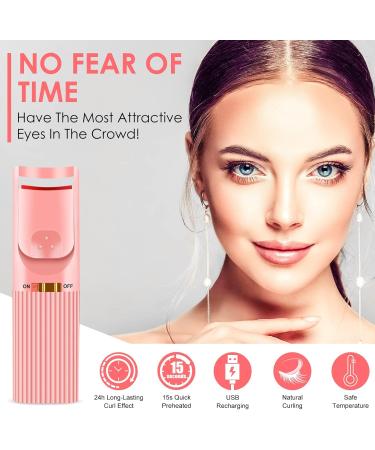 Buy Heated Eyelash Curlers | Rechargeable Electric Lash Curler with Flexible Silicone Pad for Natural Long-Lasting Curls - Pink - Buy Online on GoSupps.com
