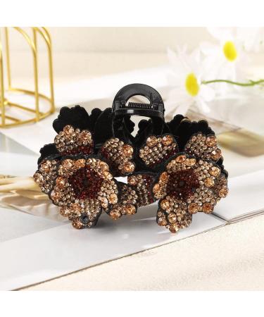 Rhinestone Double Flower Hair Clips for Women - Handmade Crystal Hairgrip for Fashionable Hair Accessories - Buy Online on GoSupps.com