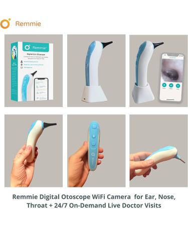 Remmie Health Wireless Otoscope Ear Camera | FDA Registered | Pediatrician Recommended | Adjustable LED Light | Inspection Camera for Throat, Skin, Nose | Built-in Mobile App - Buy Online on GoSupps.com