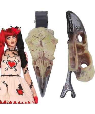Animal Skull Hair Clips - Resin Cosplay Barrette Spooky Hairstyle Hair Clips Halloween Hairpins Costume Accessory For Haunted House Day Of The Dead - Buy Online on GoSupps.com