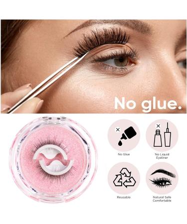 Self Adhesive Eyelashes Reusable False Eyelashes Pre Glued Eyelashes Reusable Adhesive Eyelashes Stick on Eyelashes Reusable Eyelashes Self Adhesive Lashes No Glue/Eyeliner Needed(#12) - Buy Online on GoSupps.com