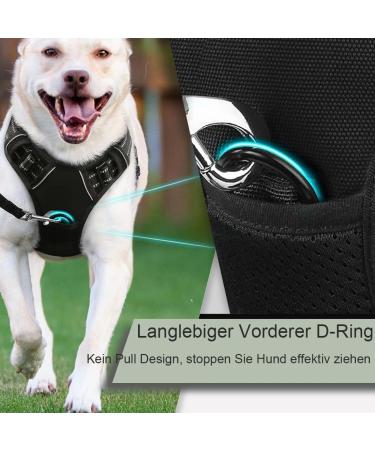 No Pull Dog Harness - Adjustable Breathable Reflective Soft Padded - Large Gray | International Shipping - Buy Online on GoSupps.com