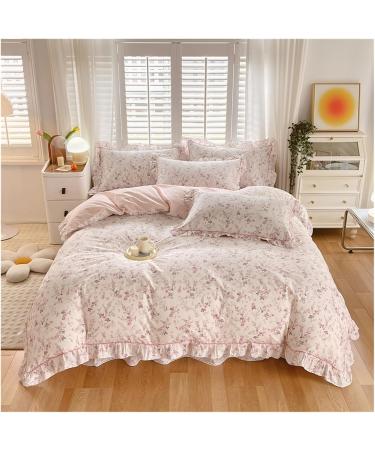 Ruffle Bedding Set 1 Bed Duvet Cover 2 Pillow Cases No Sheets Super Soft Touch Floral Style Soft (1 150x200cm) - Buy Online on GoSupps.com